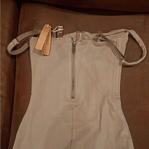 SKIMS Nude Grey Strapless Corset style form fitted dress with Back Zipper